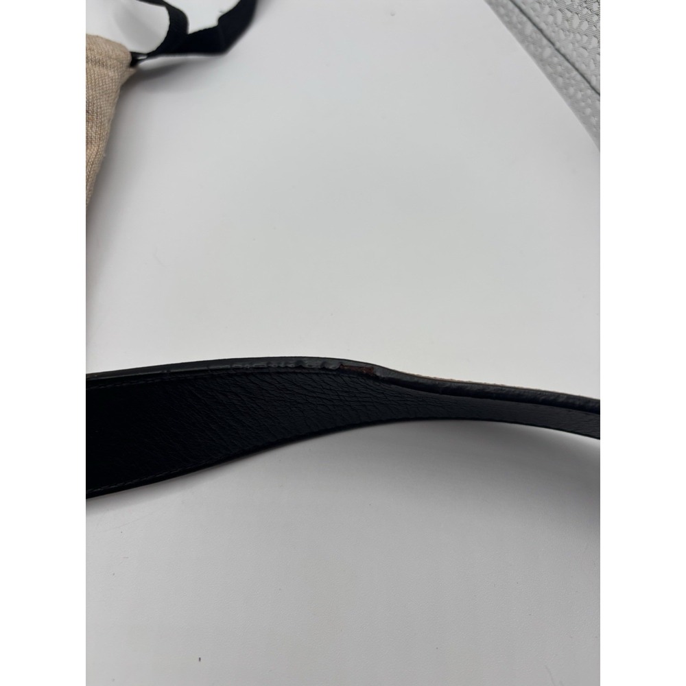 Gucci‎ Authentic Crystal Interlocking G Black Leather Logo Belt 85.34 Made Italy - Picture 9 of 10